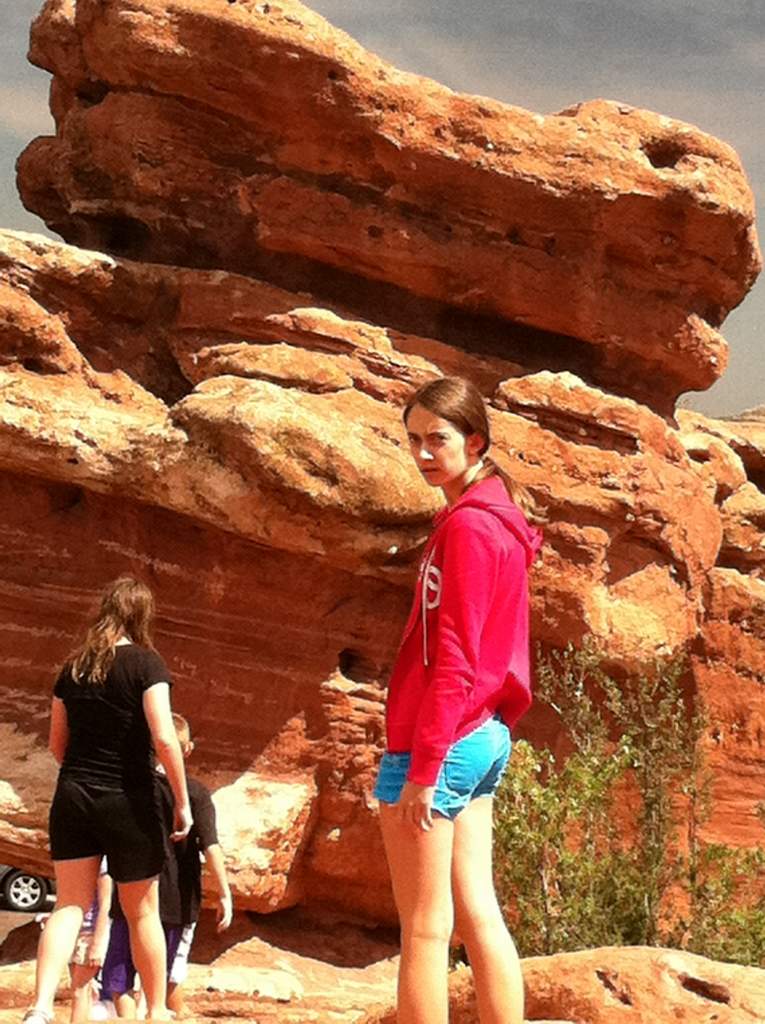 red rocks and Lena [S. Pinskaya]