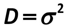 The calculations often use the variance (D or ? ) / theoretical value of the  scatter of the values /, which is the standard deviation in the square: [Sir Francis Galton, Karl Pearson]