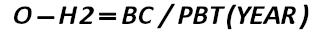 O-H2  is a measure of payback of debt, expressed in years: [Silvia Horvathova and Pavol Olejnik]